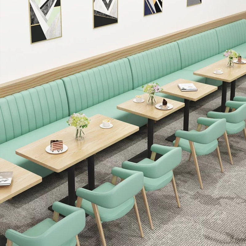 Banc rembourré en similicuir Cafe, Turquoise