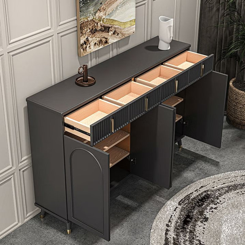 Rangement à chaussures romantique de style français, Noir, 40.16" H x 62.99" W x 13.39" D