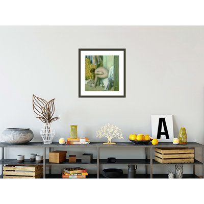 After the Bath Woman Drying her Left Foot by Edgar Degas -Framed Giclee Print
