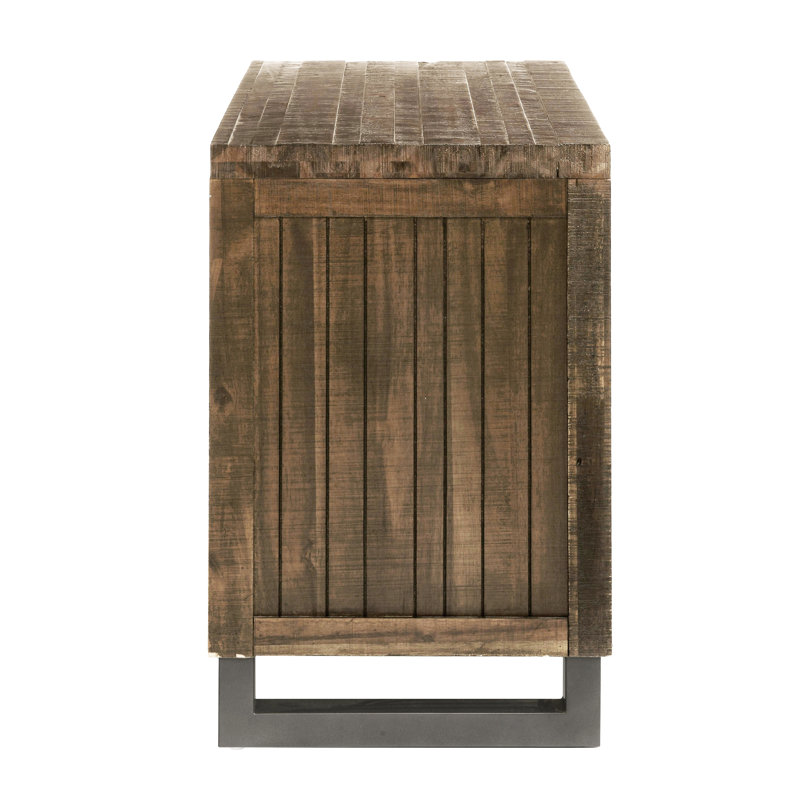 Table de chevet en chêne récupéré pour la chambre à coucher - 3 tiroirs, quincaillerie en métal élégante, style rustique à compartiment doublé de feutre avec glissières lisses, protection en feutre