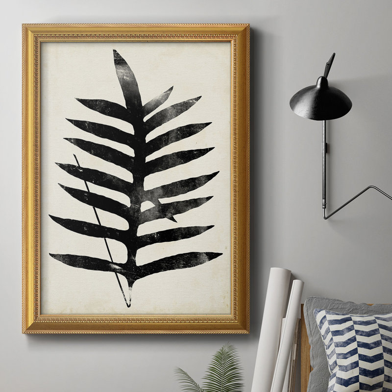 Toile encadrée de qualité supérieure Fern Silhouette III - prête à être accrochée, H 36 po x l 24 po x P 2,5 po