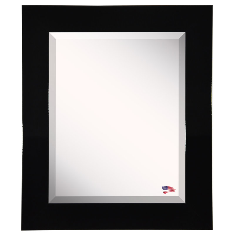Vibhu Wood Flat Wall Mirror, 37.5" H x 33.5" W, Black
