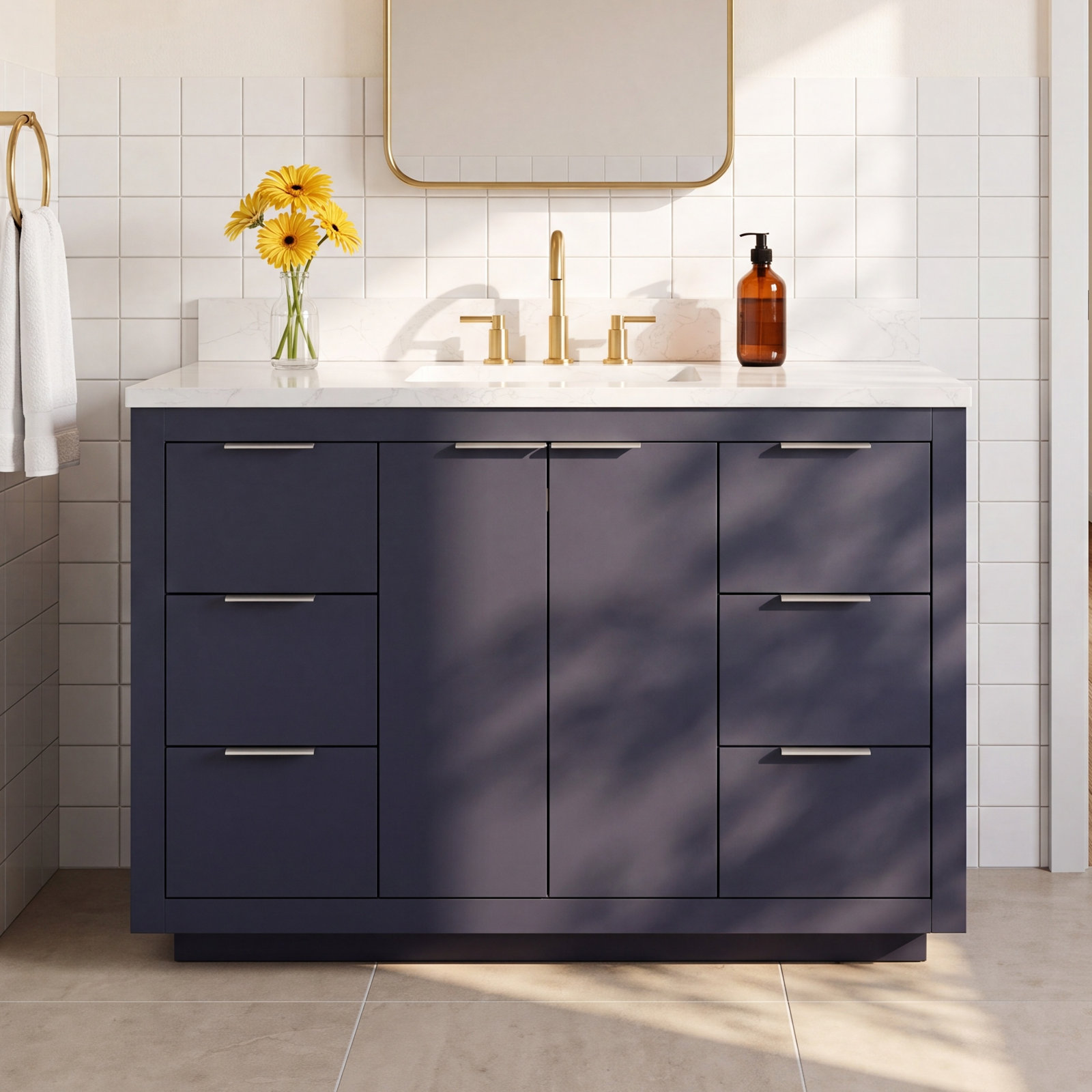Anastazia 48'' Single Bathroom Vanity, Marine Gray
