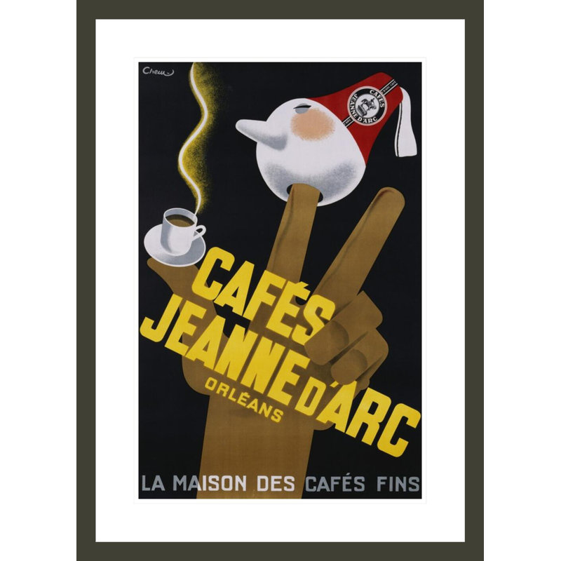 «Cafes Jeanne d'Arc» par Carl Chew, impression giclée encadrée, H 29,5 po x l 21,42 po