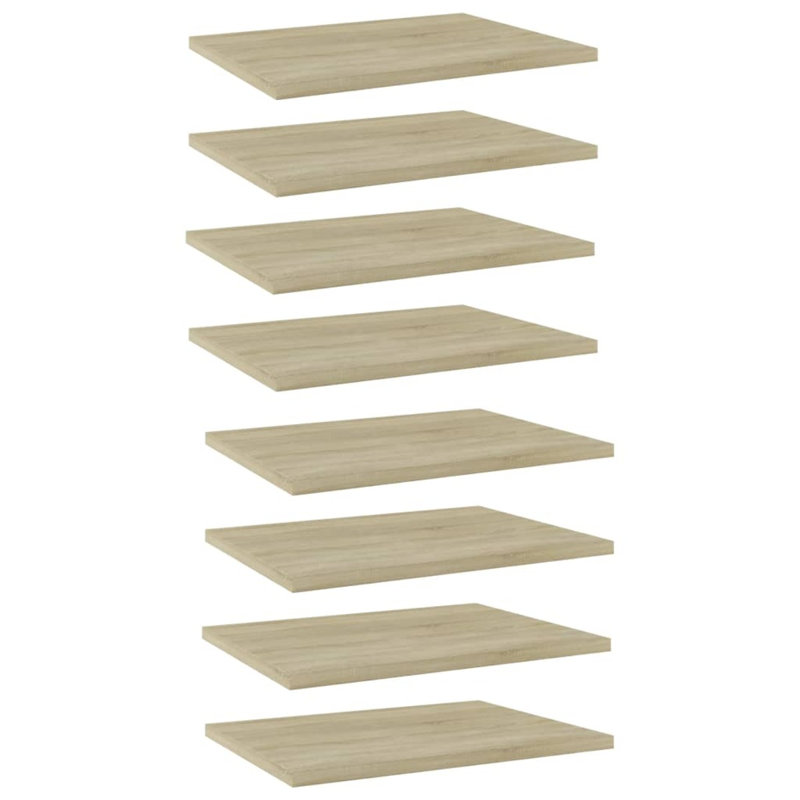 Ensemble de 8 tablettes vidaXL, Chêne de Sonoma, (8 tablettes) H 0,59 po x l 15,75 po x P 11,81 po