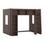 Queen Size Wooden Loft Bed With Storage Cabinets And Shelves-1921043032