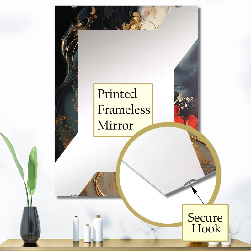 Philbrick - Miroir mural décoratif à peinture abstraite MIR137140, 40 po x 30 po