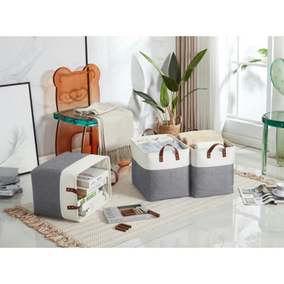 Foldable Storage Bin | Collapsible Sturdy Fabric Storage Basket Container W/Handles