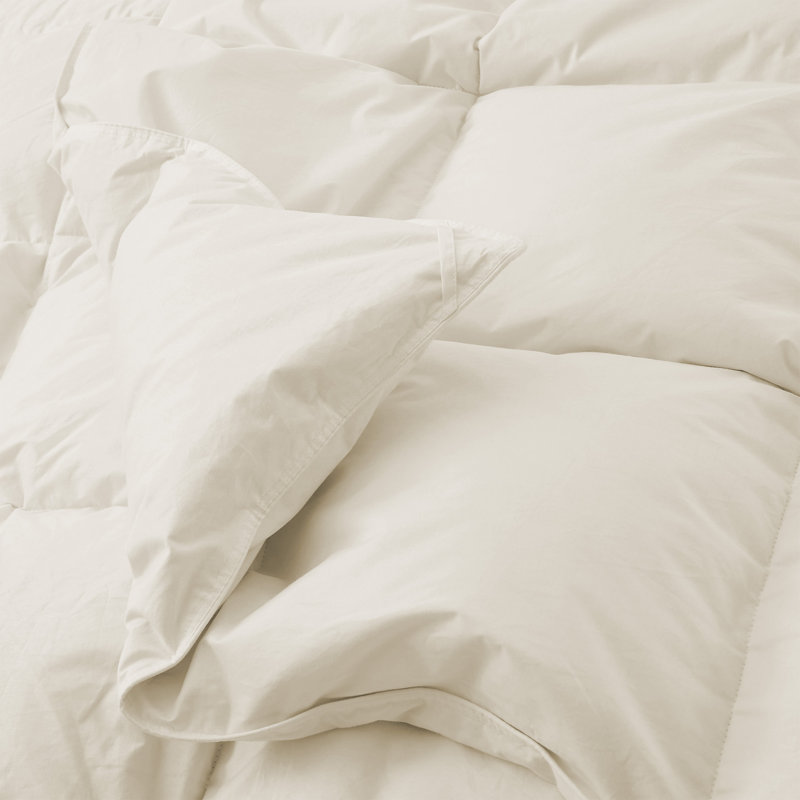 Édredon poids lourd en duvet d'oie, Lit simple, Crème