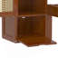 Lit simple en bois avec deux casiers de rangement, un tiroir et une tablette de rangement sur la tête de lit, lit plateforme multifonctionnel avec rotin naturel-1768515175
