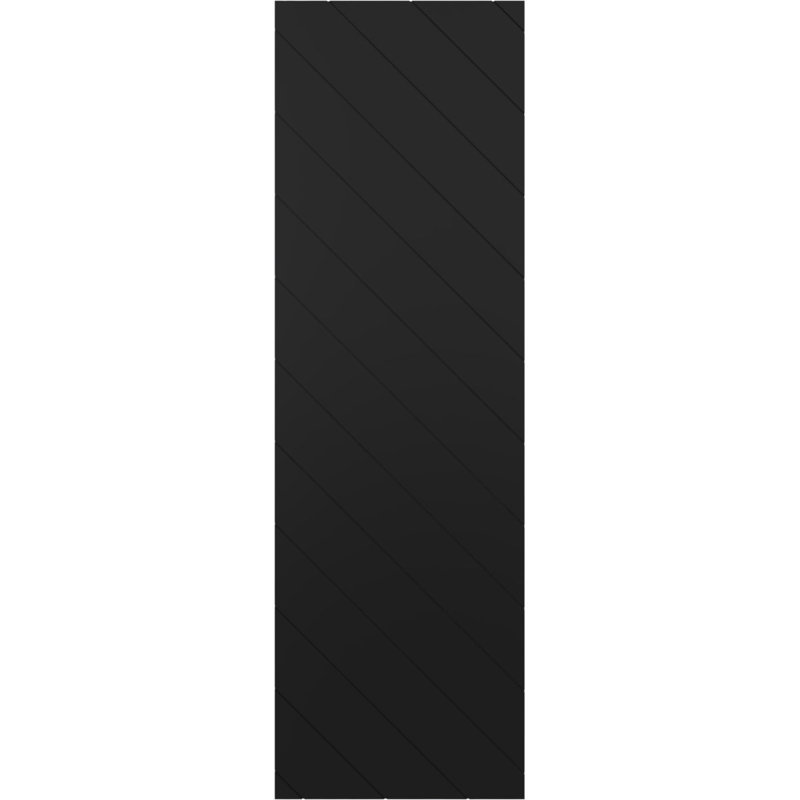 True Fit PVC Diagonal Slat Modern Style Fixed Mount Shutters, (Per Pair - Hardware Not Included), Black, 45", 15"