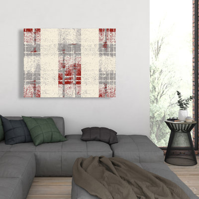 Grunge Red Pattern - White Canvas for Home Decor | Stylish Art