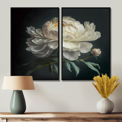 Blooming White Peony V - impressions sur toile de grandes pivoines