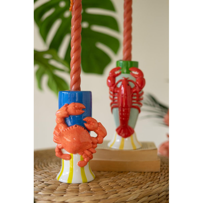 ENSEMBLE DE DEUX PORTE-BOUGIE EN CÉRAMIQUE