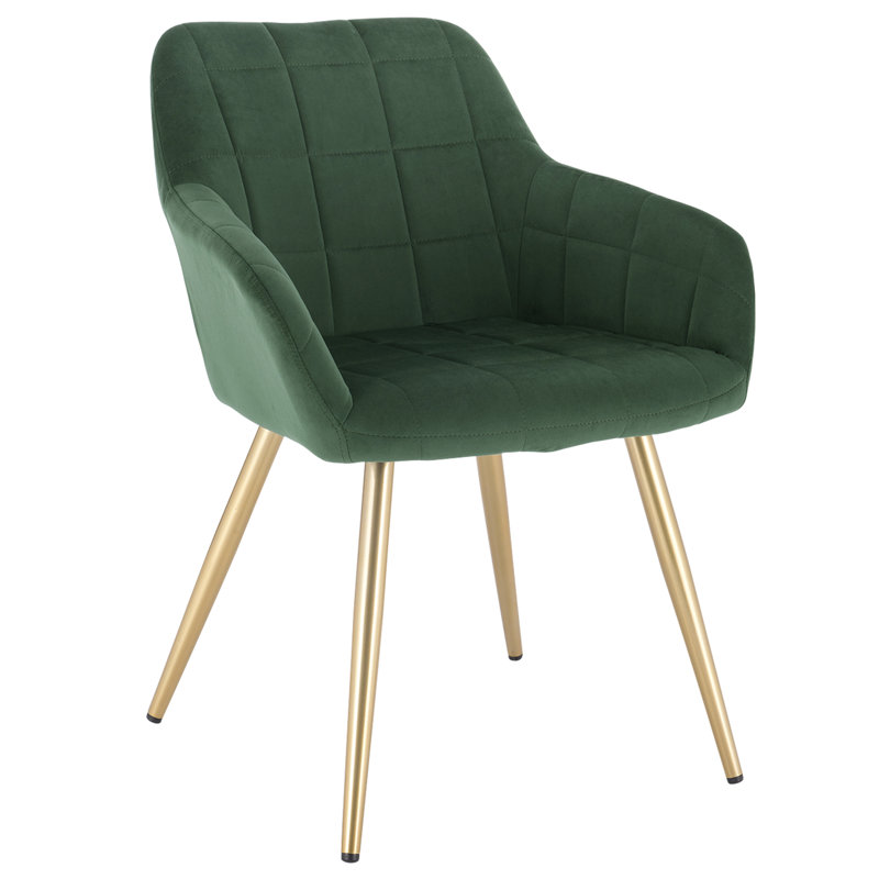 Palumbo Upholstered Dining Chair, Light Green, Gold