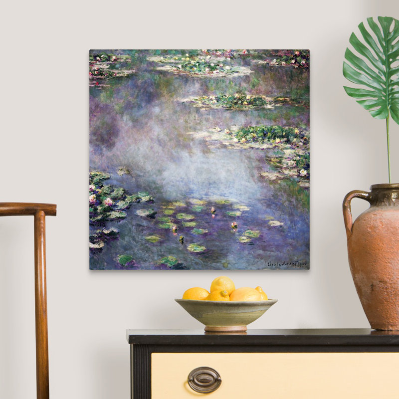 "Nymphéas" par Claude Monet, reproduction d’art sur toile, H 24 po x l 24 po x P 1,25 po, Toile tendue