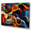 «Blue Orange and Yellow Dynamics on Black», reproduction sur toile-67395749-67395740