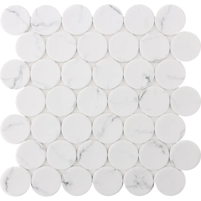 Carreau de mosaïque en marbre octogonal et à pois 12 po x 12 po