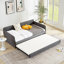Lit de jour gris simple avec lit gigogne, cadre en fer pour une chambre à coucher moderne, lit gigogne simple, métal stable ou salon