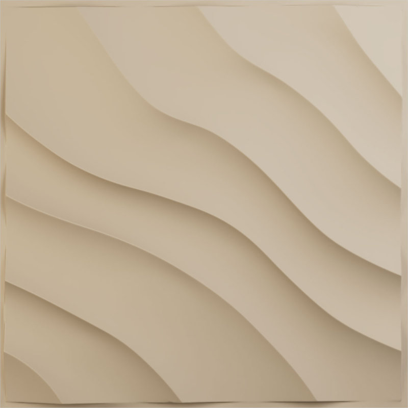Panneau mural 3D décoratif Modern Wave EnduraWall, Beige fumé satiné UltraCover