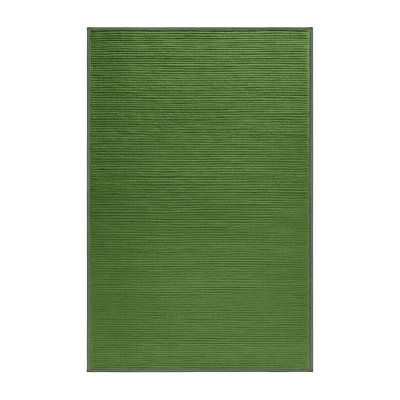 Machine Washable Solid Green Area Rug