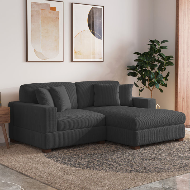 Milbrey Modular Corner Sofa, Grey, Right Hand Facing