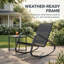 Chaise berçante d'extérieur en métal avec coussins amovibles