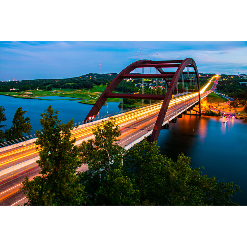 Pennybacker Bridge In Austin by RoschetzkyIstockPhoto - Wrapped Canvas Print, 30cm H x 46cm W x 3.8cm D