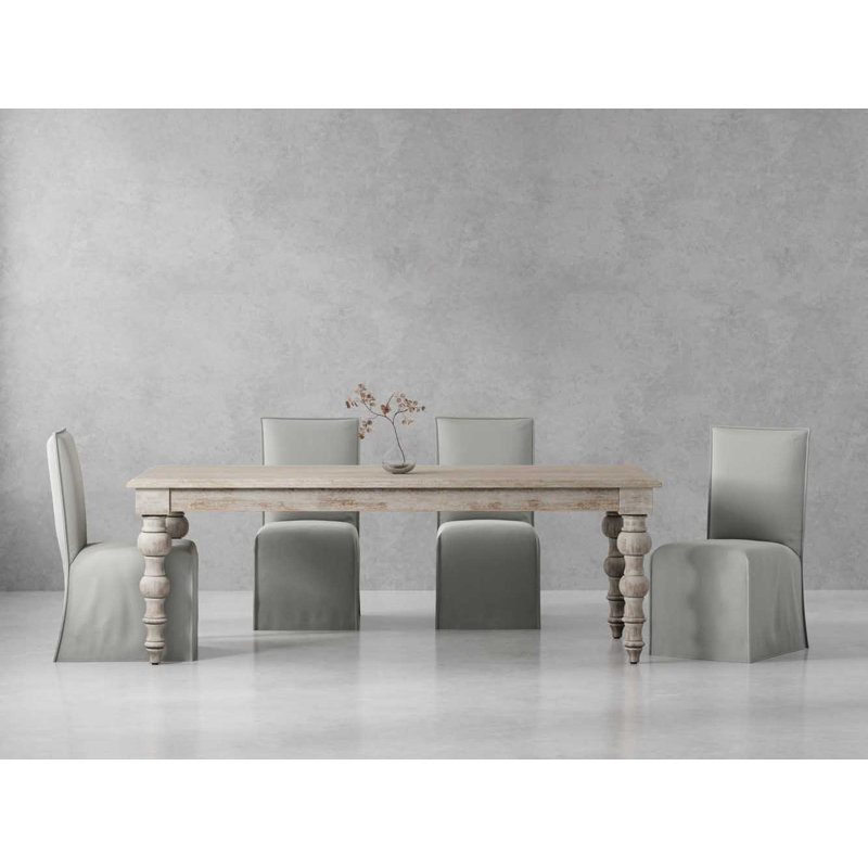 Table de salle à manger rectangulaire en bois massif Imogène L 84 po x l 38 po