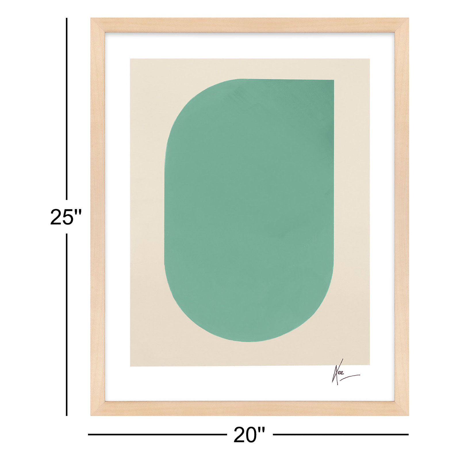 Keyhole "Keyhole 5" Painting by Lee Lessem, Maple Framed, 25" H x 20" W x 1.25" D