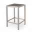 Table de bar d'extérieur en aluminium 43 po avec plateau en rotin Pe