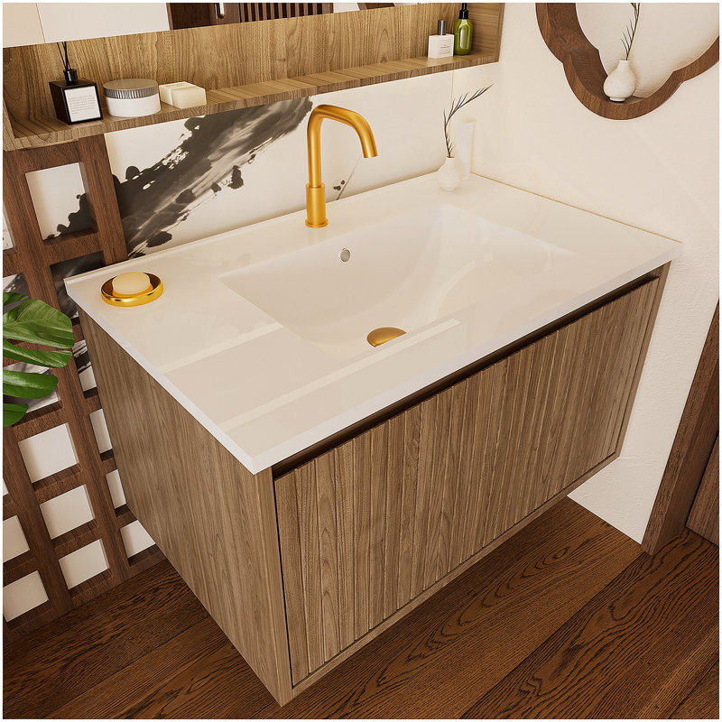 Armoire de meuble-lavabo 30 po sans lavabo en céramique, Brown