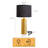 24” Golden Pillar Lamp Set With Black Grided Shade(Set Of 2)