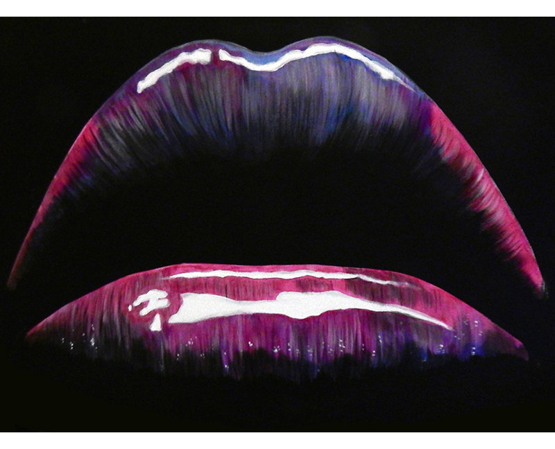 «Juppy Lips», impression sur toile tendue, H 24 po x l 32 po x P 1,5 po