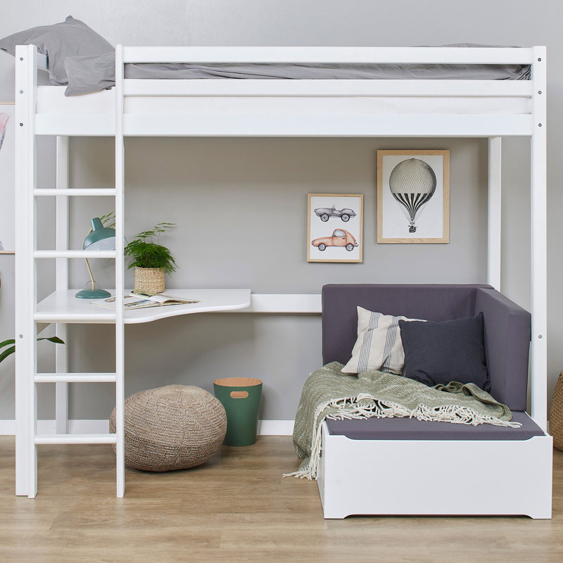Eco Dream European Single (90 X 200 Cm) High Sleepers with Built-in Ladder Included with Desk Included