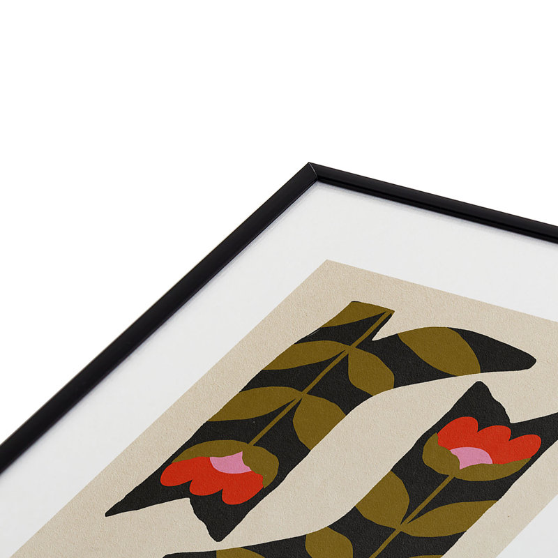 «Parrott Paints Bloom», reproduction d'art encadrée en métal, Noir, H 10 po x l 8 po
