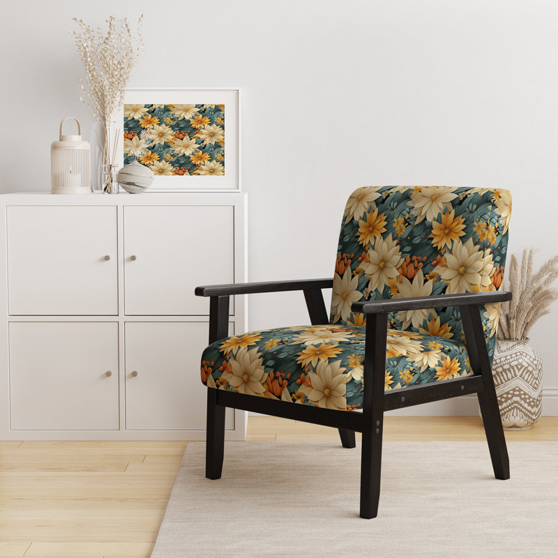 Chaise d'appoint rembourrée Chrysanthemums Mandala