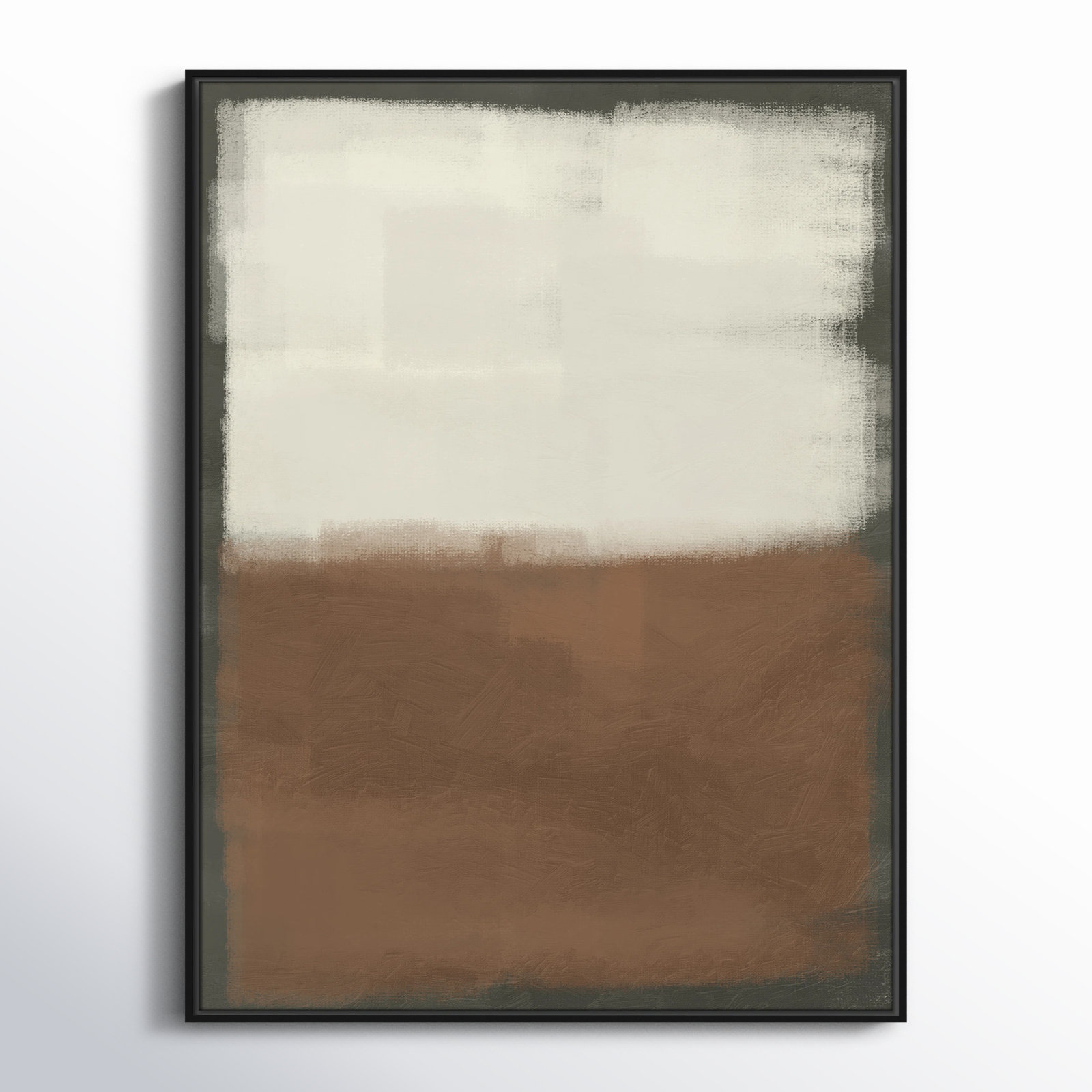 Alabaster Burst 2 - Floater Frame Print on Canvas, 41.5" H x 31.5" W x 2" D, Black 