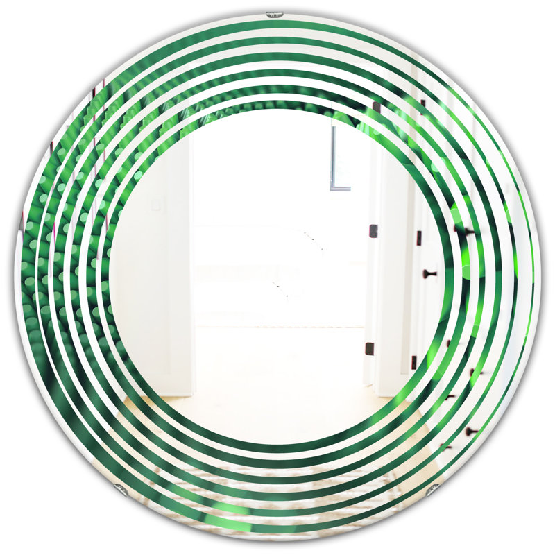 Coastal Frameless Wall Mirror, 31.5" H x 23.7" W, Wave Abstract 3D Spiny Background