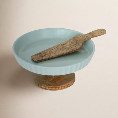 Upper Crust Ceramic Cake Stand With Server