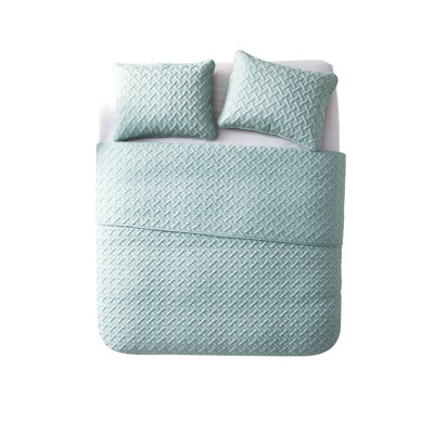 Nina Embossed Basketweave Quilt Set