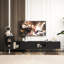 Meuble télé noir avec tablette extensible - convient aux écrans de 80 à 89 po pour la maison - noir, 80 à 89 po-632592787