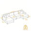 Canapé modulaire 4 pièces en chenille 4 pièces-1854458720-1854458723