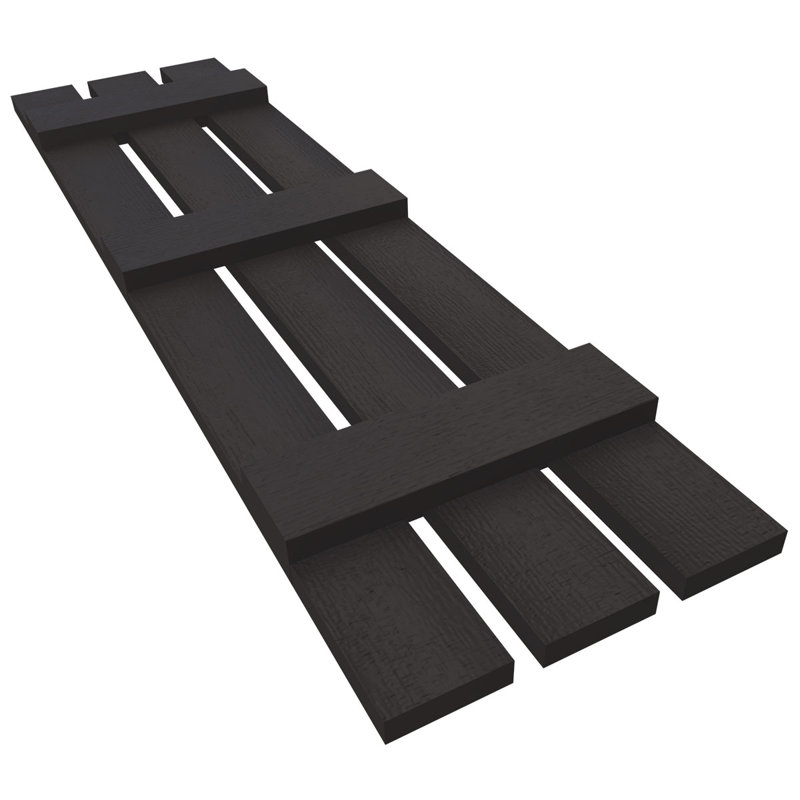 Musket Brown Vinyl Board and Batten Exterior Shutters, 12" x 59"