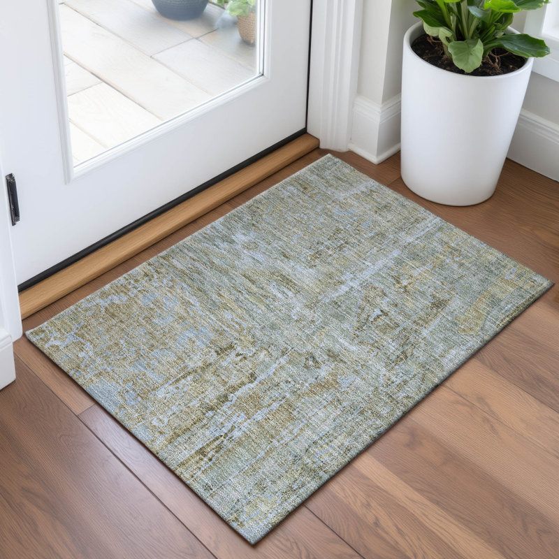 Premium Machine Washable Kumbhar AMF1350 Abstract Rug, Rectangle 1'8" x 2'6"