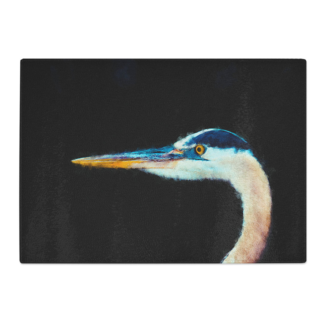 Tempered Glass Heron Portrait Chopping Board