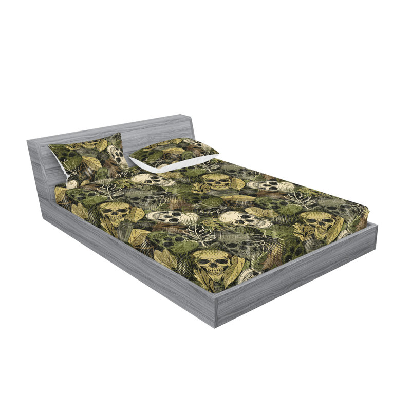 Drap-housse et taies décoratives 3 pièces Ambesonne, Ensemble de draps pour lit double avec 2 taies d'o