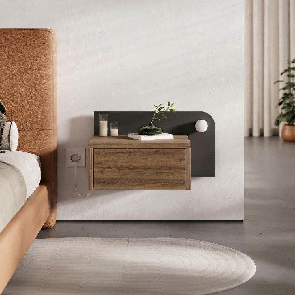 52cm W Manufactured Wood Bedside Table