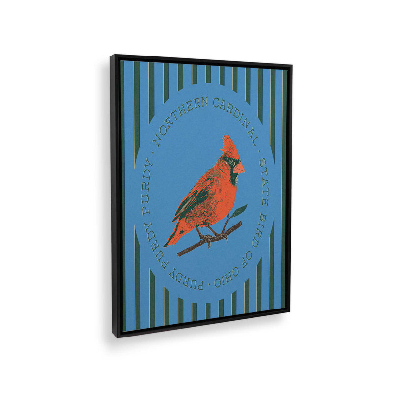 «Northern Cardinal» par Deny Designs, reproduction d'art, 40 x 30, Noir, Toile avec cadre