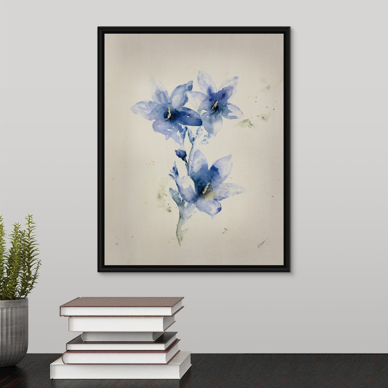 « essential to eden v », peinture sur toile, H 15,7 po x l 12,7 po x p 1,75 po, Cadre flottant noir